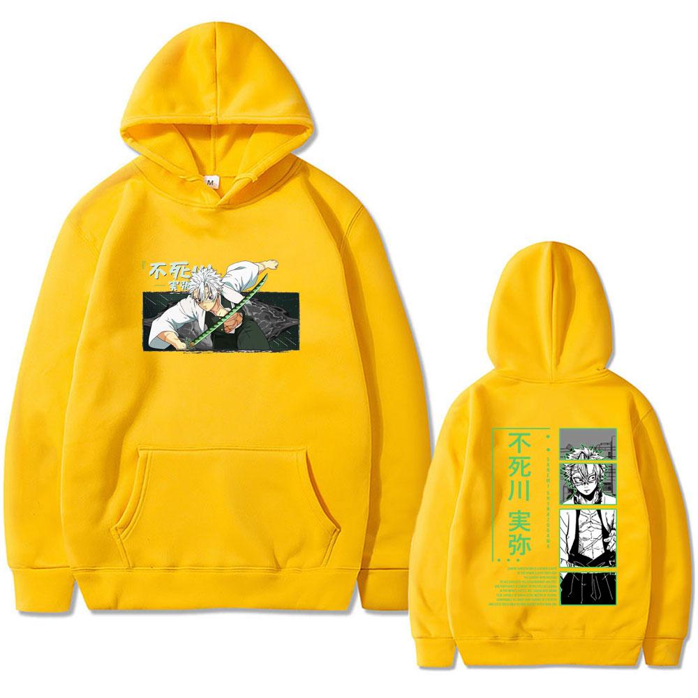 Аниме Demon Slayer Шинадзугава Санеми Графическое Худи Kimetsu No Yaiba Принт Толстовка Мужская Мода Оверсайз Уличная Одежда