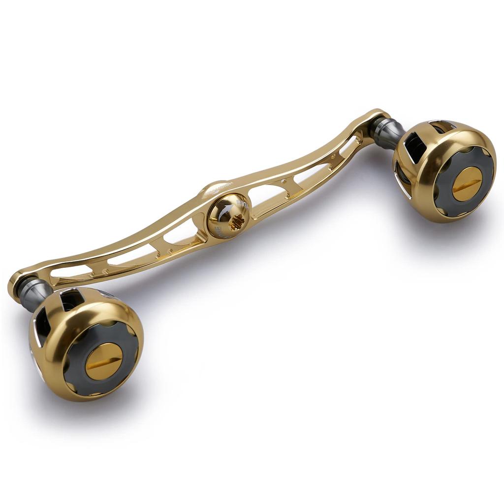 HEIGHTEN Reel Handle with 32mm Compatible with and Abu Garcia Baitcasting Wheel Series 130/120mm Knob, Shimano, Daiwa, Reels, (Gold) (531)