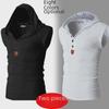 Men's Summer Sleeveless Hooded Vest - Korean Style Fitness Stretch Waistcoat