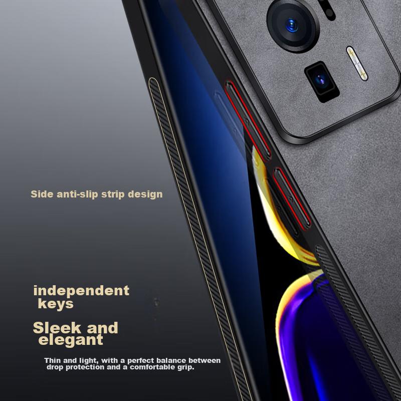 Redmi K60 Phone Case, Redmi KShockproof Lens Full Protection Soft Case, Simple Luxury Outer, Leather Casen, Khaki Color