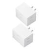 Power Tap Outlet 3 Ports 3 Ports Set of 2 Lightning Guard Dust Prevention Shutter Flame Retardant Urea Resin Insulation Sleeve White ECT-29-2WH