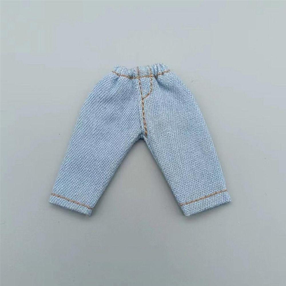 Fashion Doll Clothes T-shirt Cute Denim Trousers for 1/11 OB11/Obitsu11Dolls/1/12Bjd Doll
