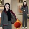 Plus Velvet Thick Sweater Jacket Women's Autumn and Winter Casual Sports Suit Warm Fashion Trousers Two-piece Suit
