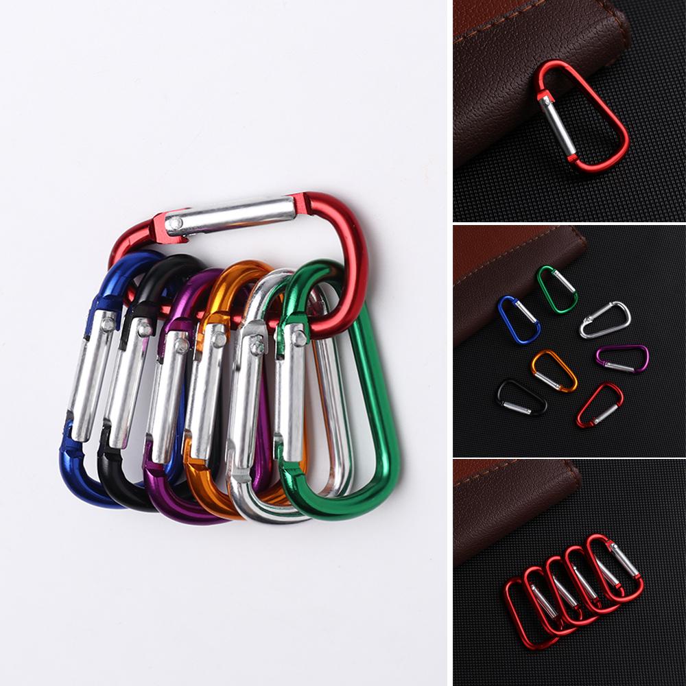 7-colors Aluminium Safety Camping Hiking Hook Buckle Keychain Climbing Buckles Alloy Carabiner