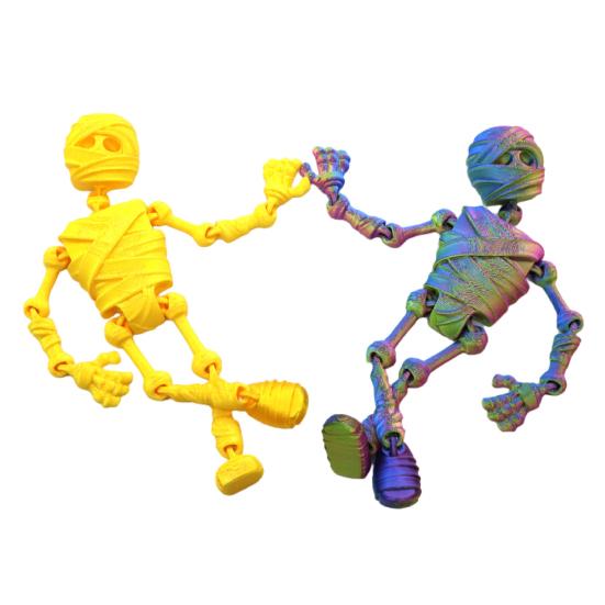 Хэллоуин Скелет Магнит на холодильник 3D-печать Подвижная фигурка скелета с подвижными суставами Шарнирный скелет Магнитное украшение на холодильник
