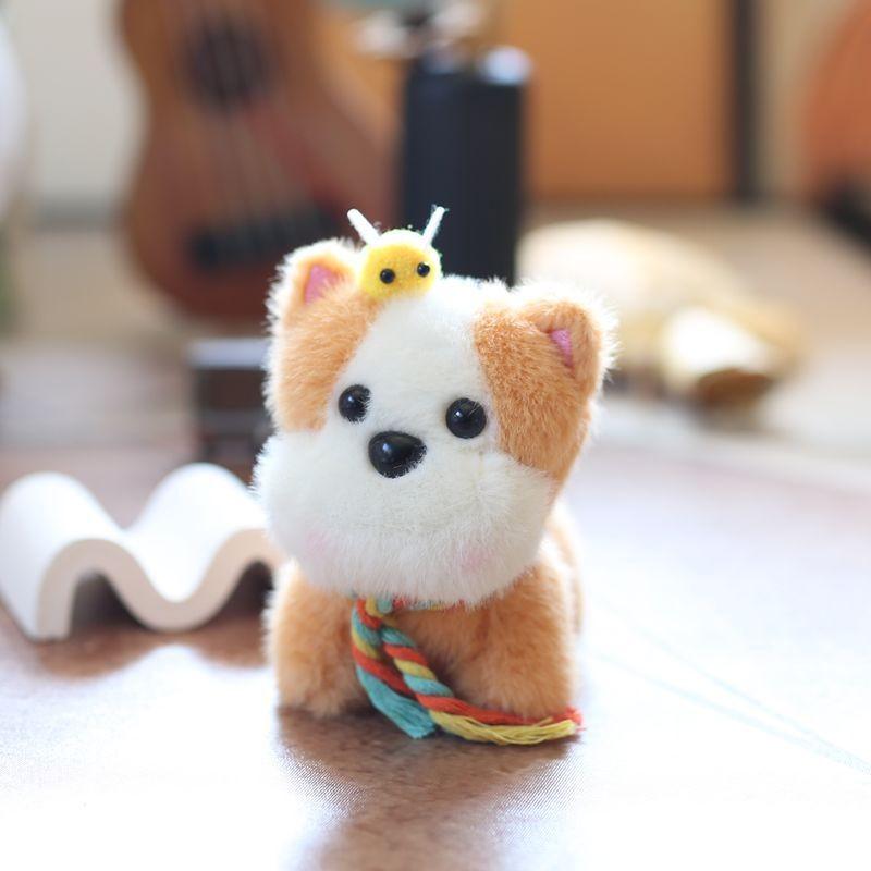 Puppy Keychain Plush Stuffed Toy Backpack Accessory Gift For Nursery Decor