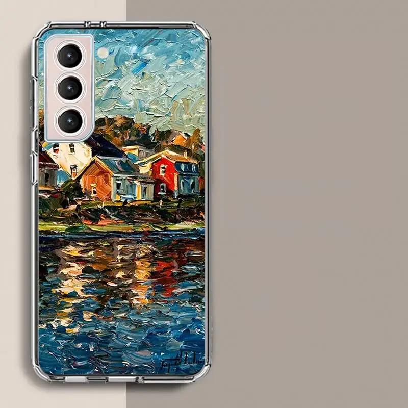 Чехол для телефона с масляной картиной Ван Гога для Samsung S25+ Edge Galaxy S24 FE S23 Ultra Capa Shell S22+ S21 Plus S20 FE Cover Силиконовый So
