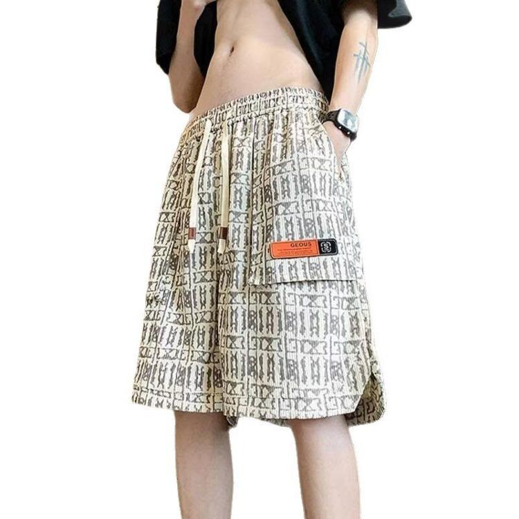 Шорты с принтом для мужчин, летние шорты в американском стиле, быстросохнущие повседневные спортивные брюки длиной пять четвертей