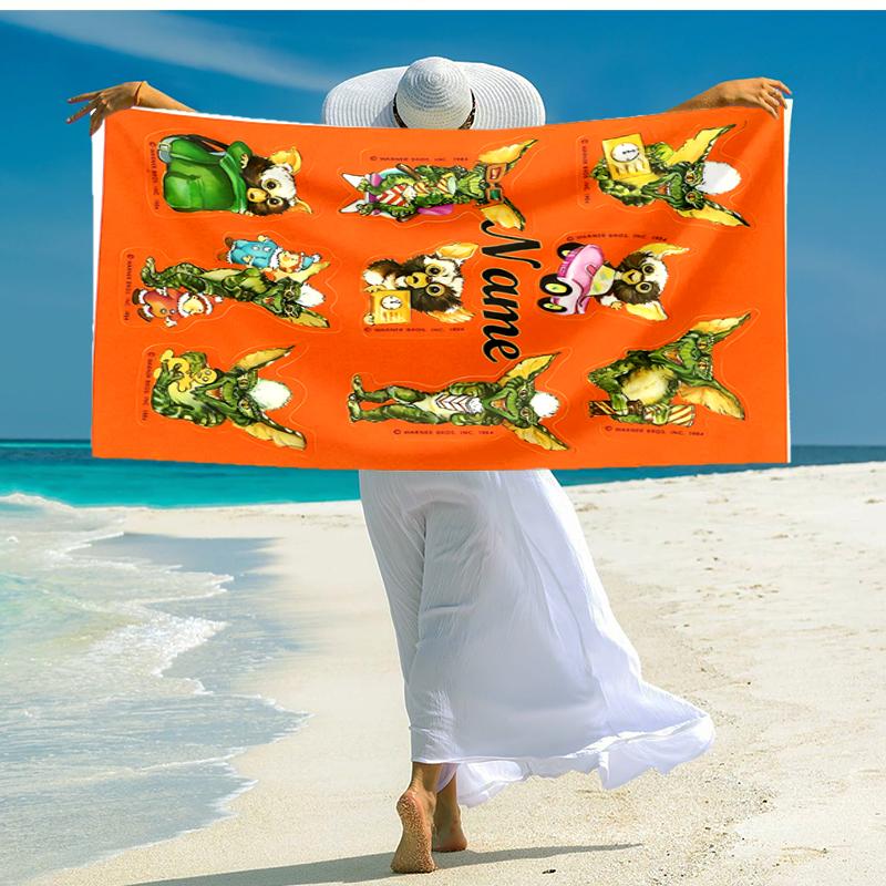 Personalized customized proof beach towel with Gremlins pattern - soft, absorbent,quick-drying,perfect swimming,camping&bathing