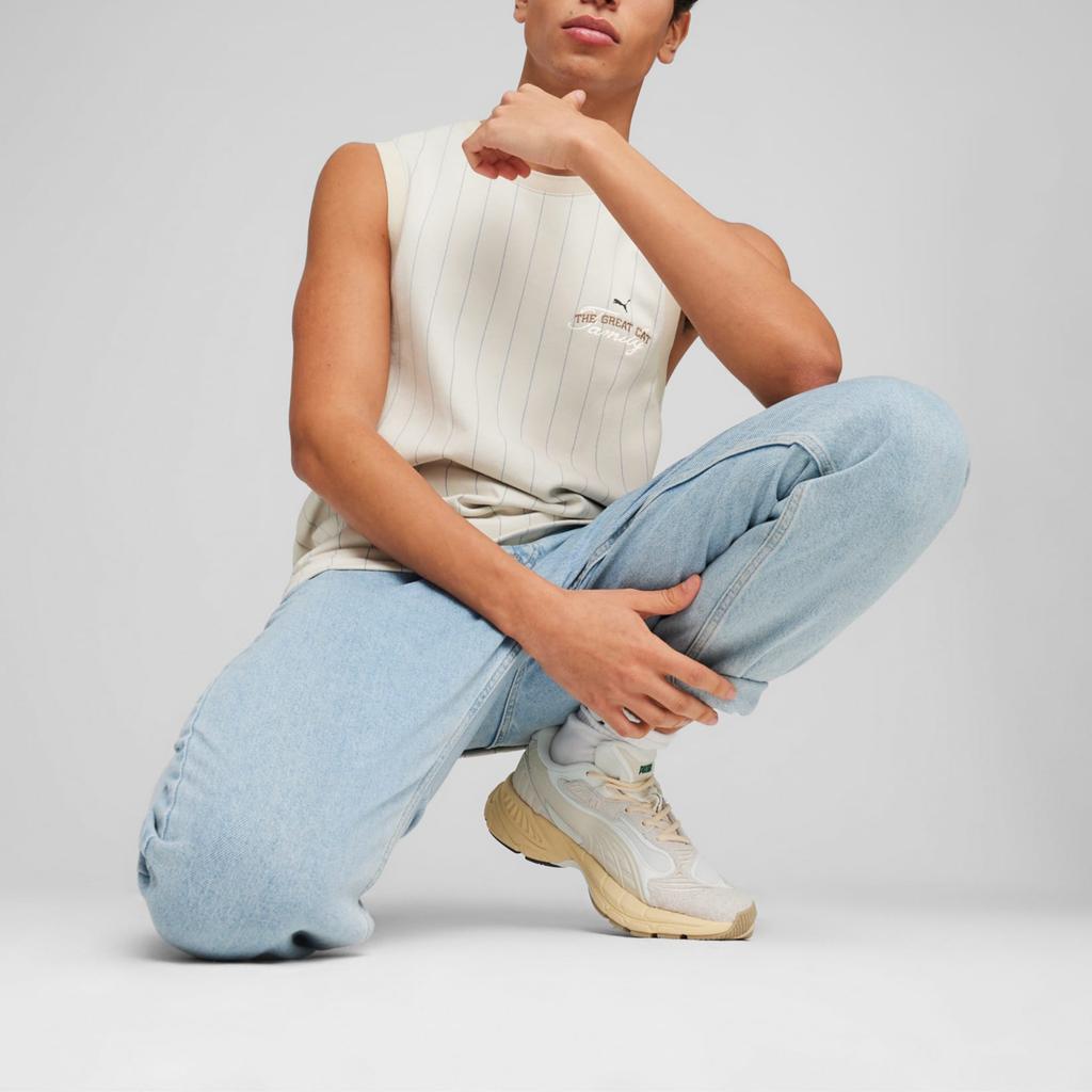 Puma Баскетбольная серия Дизайн с вышивкой букв Полосатая дышащая майка без рукавов для баскетбола Мужская майка Молочно-белый 624034-87