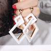 Retro Exaggerated Acrylic Earrings Korean Version Geometric Rhombus Long Earrings Fashion Temperament New Earrings Women