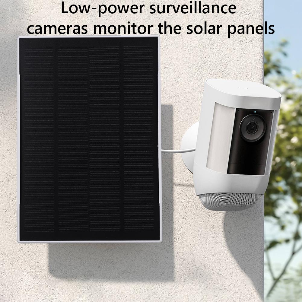 Solar Panel for Ring Eufy Blink Arlo Camera 3W 6V 360° Adjustable Wall Mount Solar Panel Charger Micro USB+Type-C Solar Cells