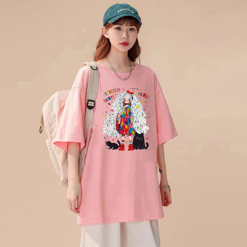 VEZFAA Женские модные повседневные летние весенние блузки и рубашки с круглым вырезом с короткими рукавами