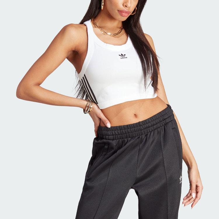 Adidas Оригинальные женские топы Adicolor Classics с тремя полосками и логотипом Trefoil II0713 белого цвета