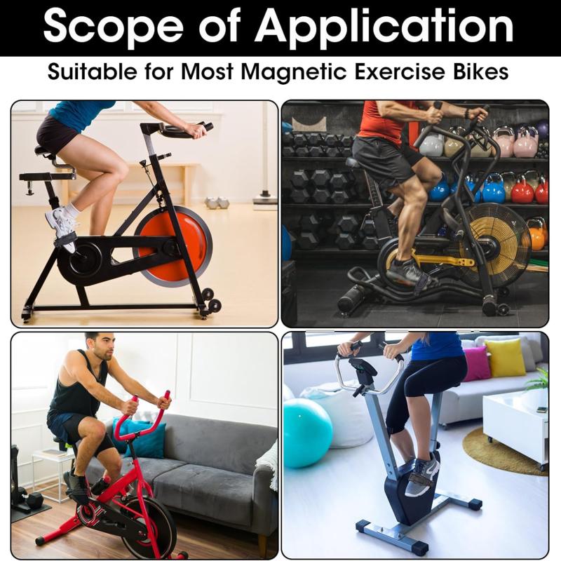 4 шт. ремни для велотренажера, регулируемая длина, ремни для педалей велосипеда, универсальные для более стационарного велоспорта, фиксирующие ленты для фитнеса