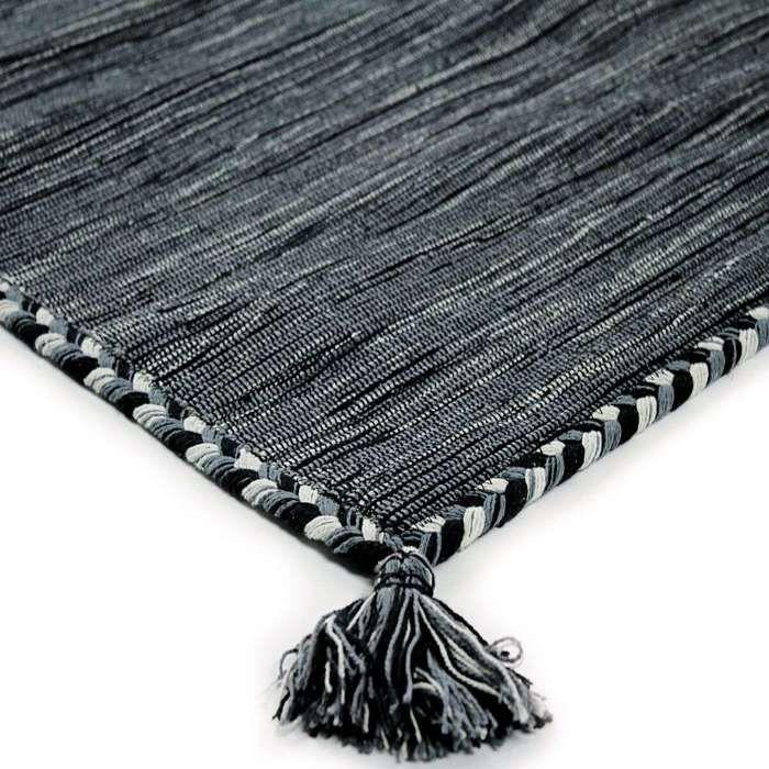 Tapis en coton tissé et tressé gris 160x230