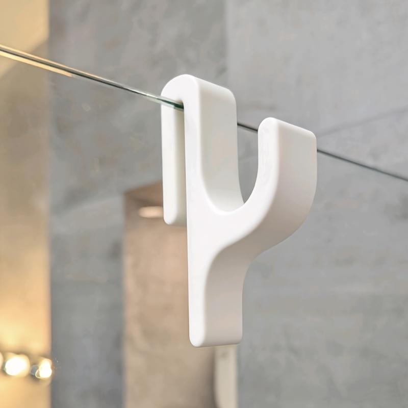 Shower Door Hook No Frame Glass Door Compatible for 8mm Thin Glass Ideal for Robes Towels Clothes Bathroom Accessories Wall Mounted Easy Install Hook