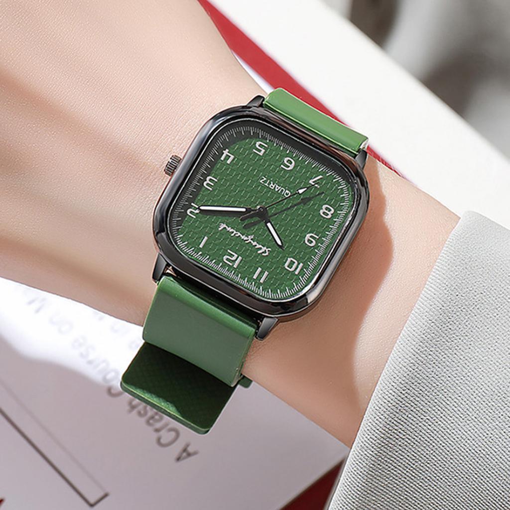 1 шт. - Модные женские часы с римским циферблатом, квадратные кварцевые часы, повседневные наручные часы с силиконовым ремешком