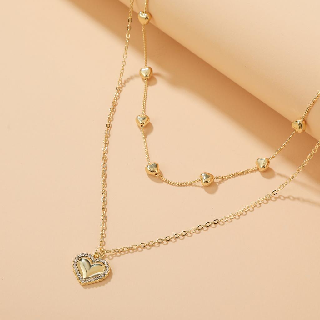 Ожерелье для женщин Ins Jewelry Простое ожерелье с подвеской Love Женское ожерелье в форме сердца сотен Многослойное ожерелье Love Элегантное ожерелье