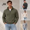 Knitted Sweaters for Daily Wear Men Quarter Zipper Pullover Sweater, Long Sleeve Soft Knit Tops, Warm Fall Winter Clothing Casual Mock Neck