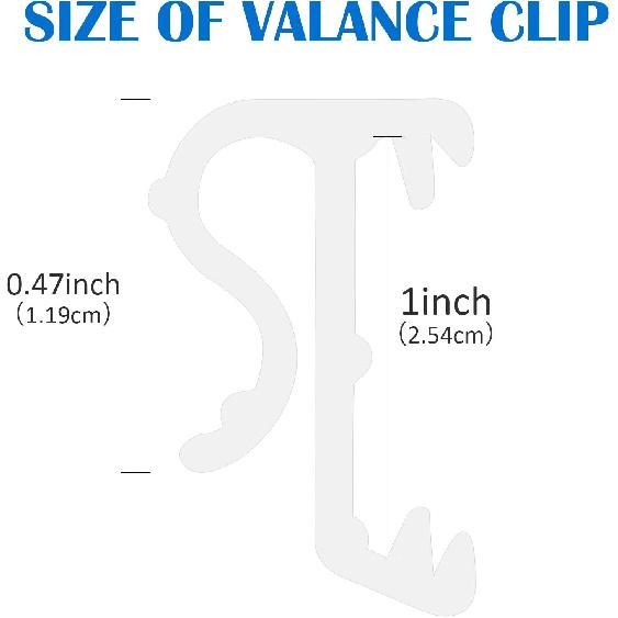Jetec Blind Valance Window Blind Clips 1 Inch Hidden White Plastic Valance Retainer Clips(12 Pieces)
