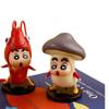 Cute Solid Pvc Seafood Ingredients Crayon Shin-chan 6-piece Set With Base Car Ornament Anime Figure