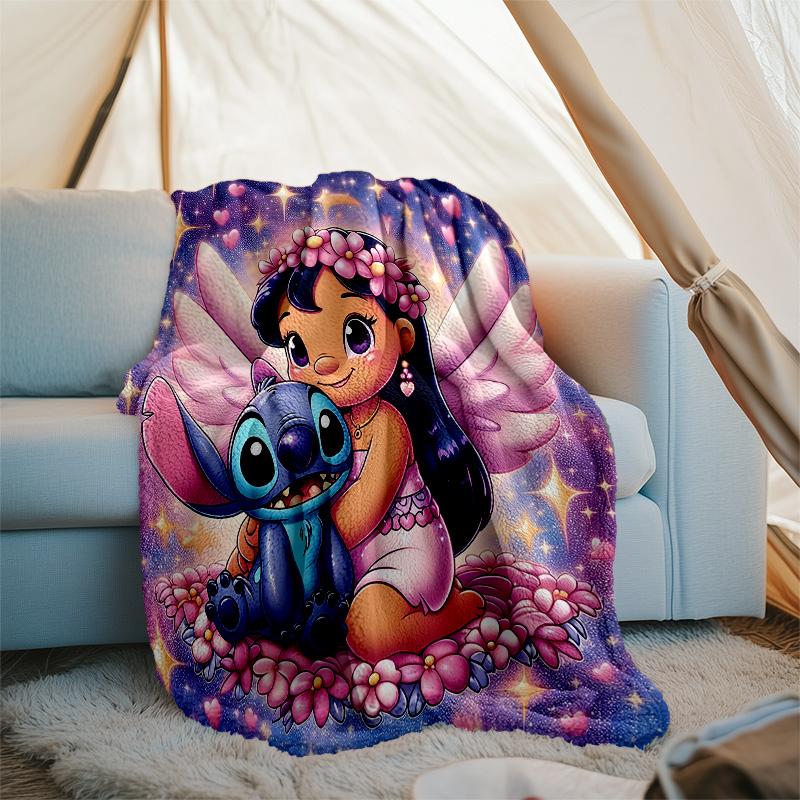 1pc S-Stitch14 Theme Blanket - Digital Print, Polyester, Cozy for All Seasons, Perfect for Outdoor, and Travel