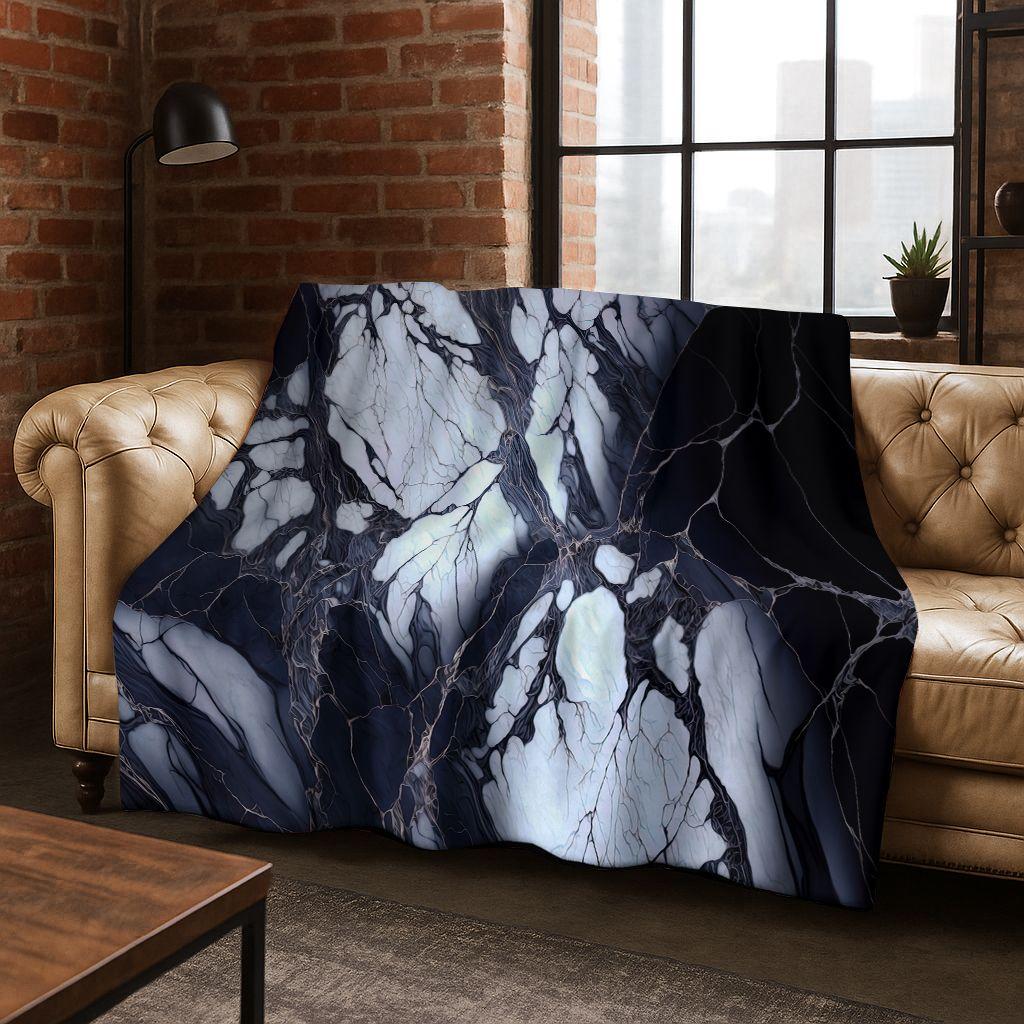 Dream Colorful Stone Texture Marble Black Green Gold Flannel Blanket,Cozy Soft Throw Blanket for Home Bedroom Bed Sofa Gift