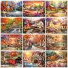 5D Diy Алмазная картина Дом Пейзаж Полная квадратная круглая вышивка Мозаика Дерево Пейзаж Домашний декор