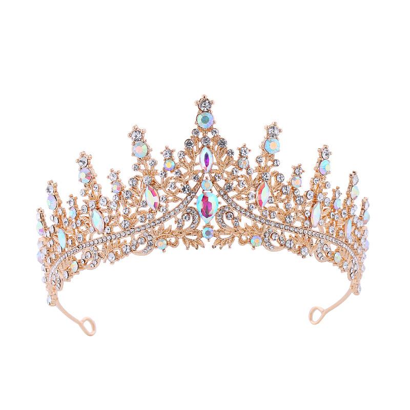 Свадебная корона из сплава, аксессуары для волос, свадебная повязка на голову со стразами, гальванопокрытие, корона на день рождения, ужин, свадебный головной убор