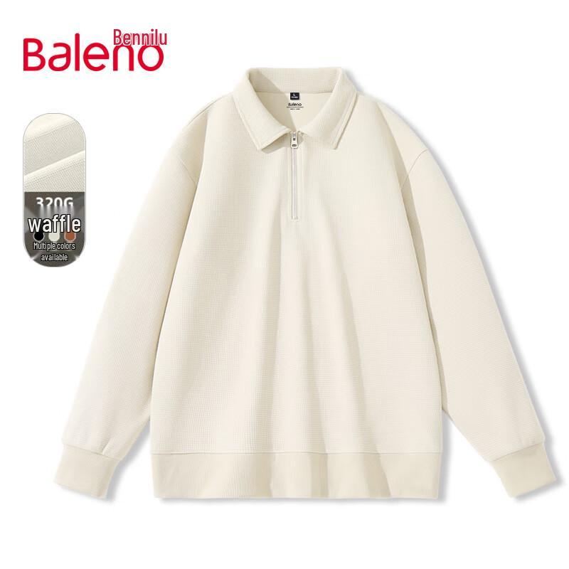 Baleno Men's Waffle Knit Polo Collar Sweatshirt