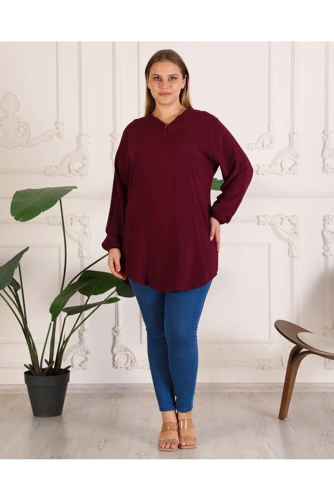 Женская блузка большого размера, удобная туника из мягкой ткани из вискозы и хлопка