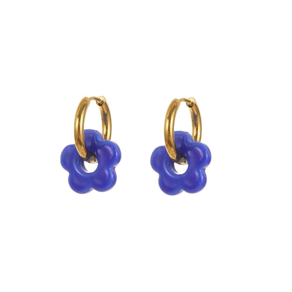 Jewelry Flower Hoop Earrings Stainless Steel Ear Buckle Vintage Ear Cuffs Unisex