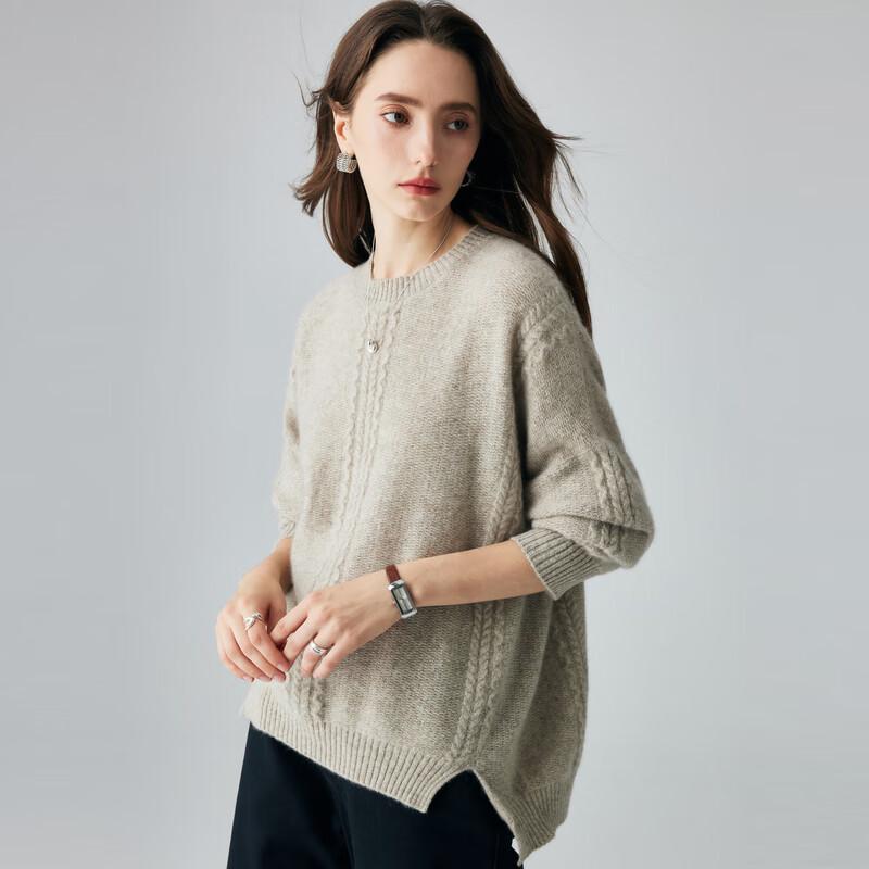 ПАЛУОПО Женский кашемировый свитер крупной вязки «косичка»