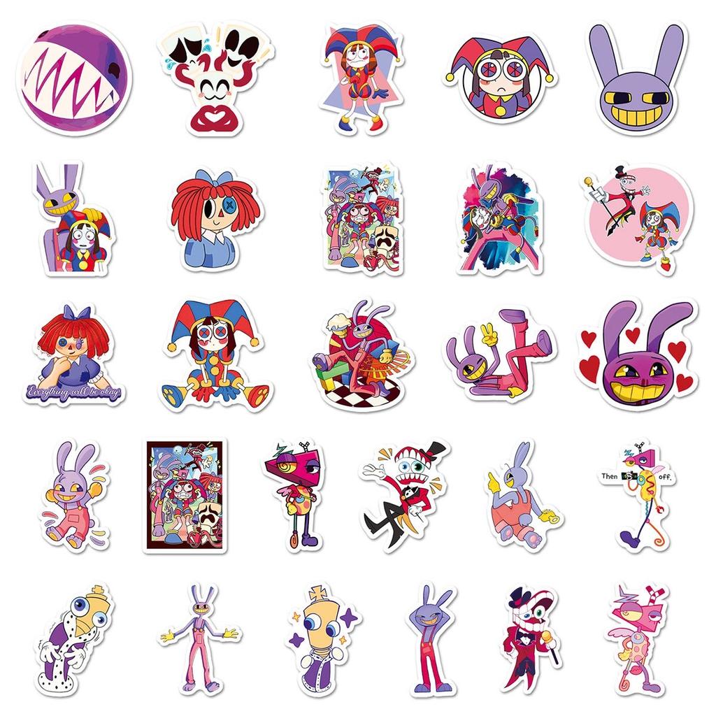 Kawaii 50Pcs the amazing digital circus Stickers Birthday Party Decorations Luggage Skateboard Stickers scrapbooking supplies