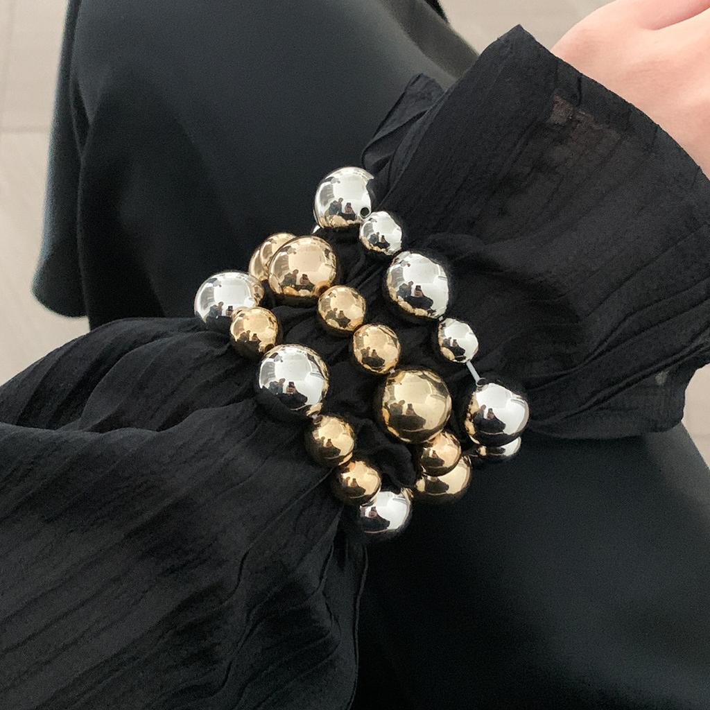 Браслет женский нерегулярный из бусин эластичный браслет европейский и американский имитация жемчуга панк стиль набор украшений