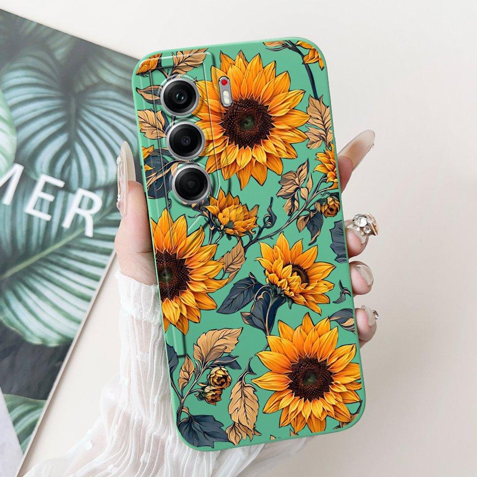 Чехол для Tecno Camon 40 Чехол Camon40 Pro Новый Модный Цветочный Узор Ромашка Мягкий Силиконовый Защитный Чехол для Tecno Camon 40Pro 5G Capa