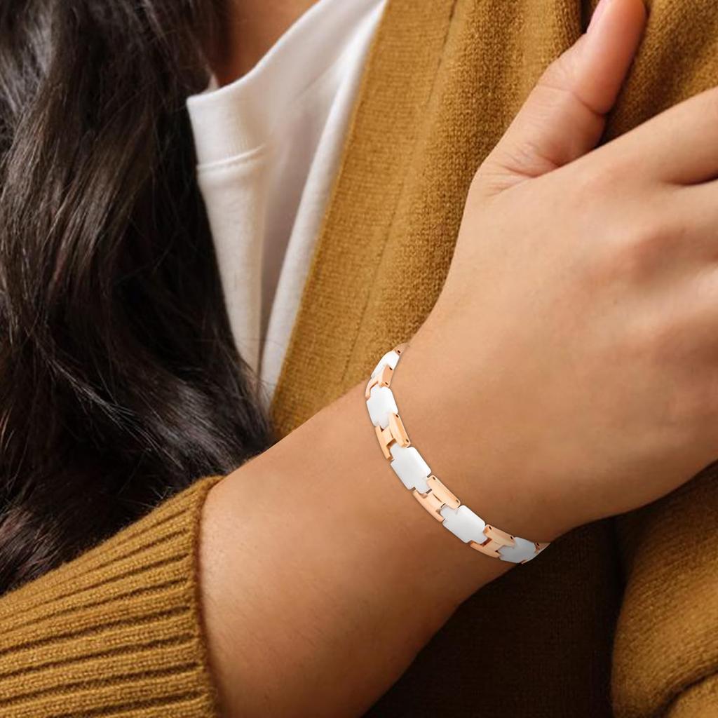 Чистый Германий Статическое Устранение Самый Основной Размер Гематит Цирконий Подарок на Белый День для Мужчин Женщин Золото 99,999% Браслет, Керамика, Магнитный, Браслет,