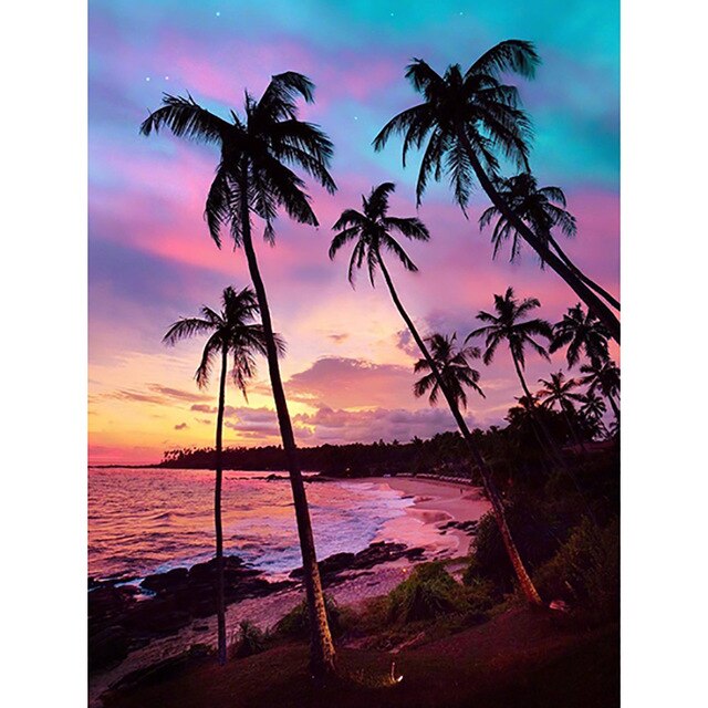 5D DIY алмазная живопись закат пейзаж дерево полный квадратный/круглый дрель пейзаж Алмазная вышивка крестиком домашний декор подарок