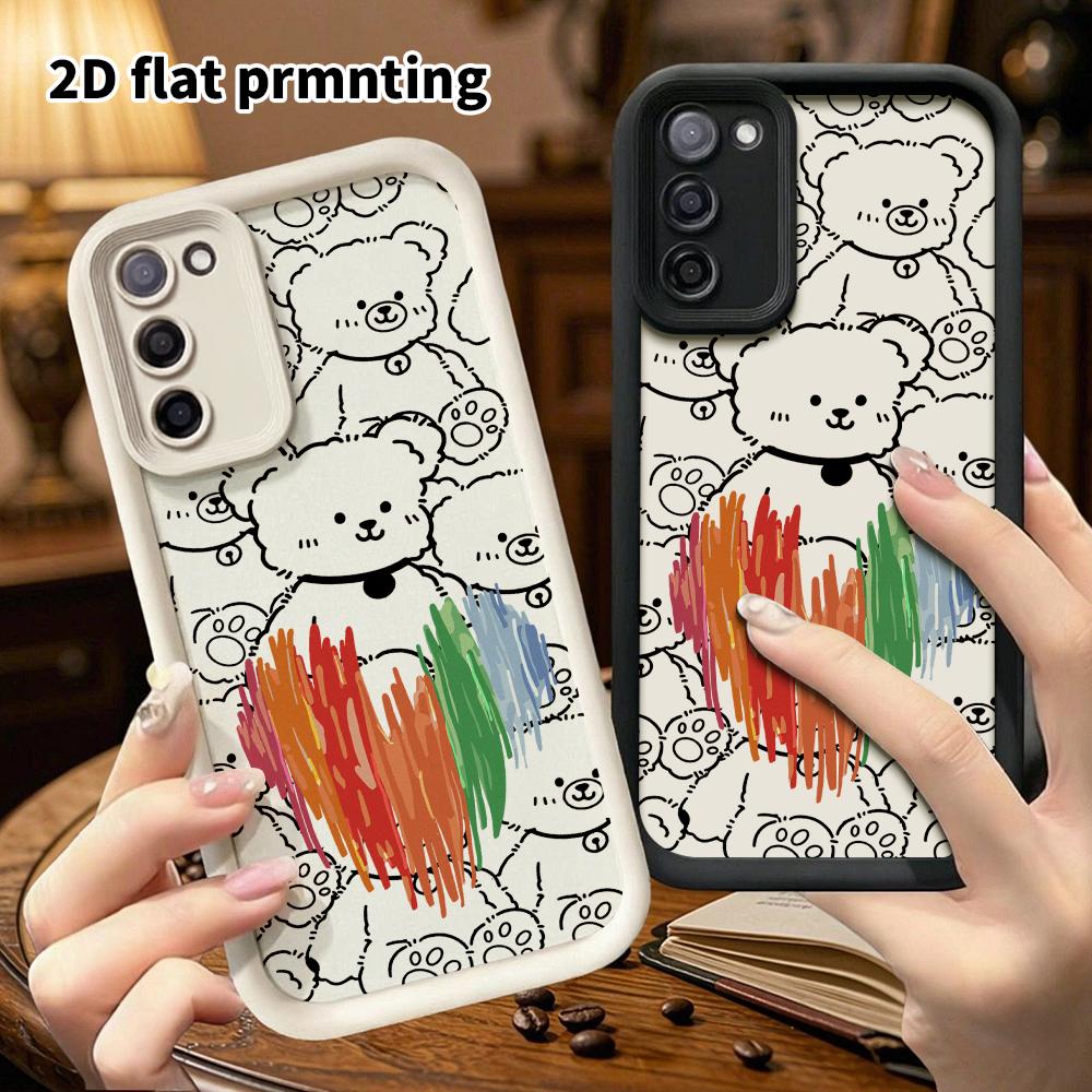 Phone Case: 2D Flat Samsung Galaxy A34 A35 M05 M06 S20 S22 S21 FE Plus 5G Protective Case, Brushstroke Heart, Christmas and Halloween Gift