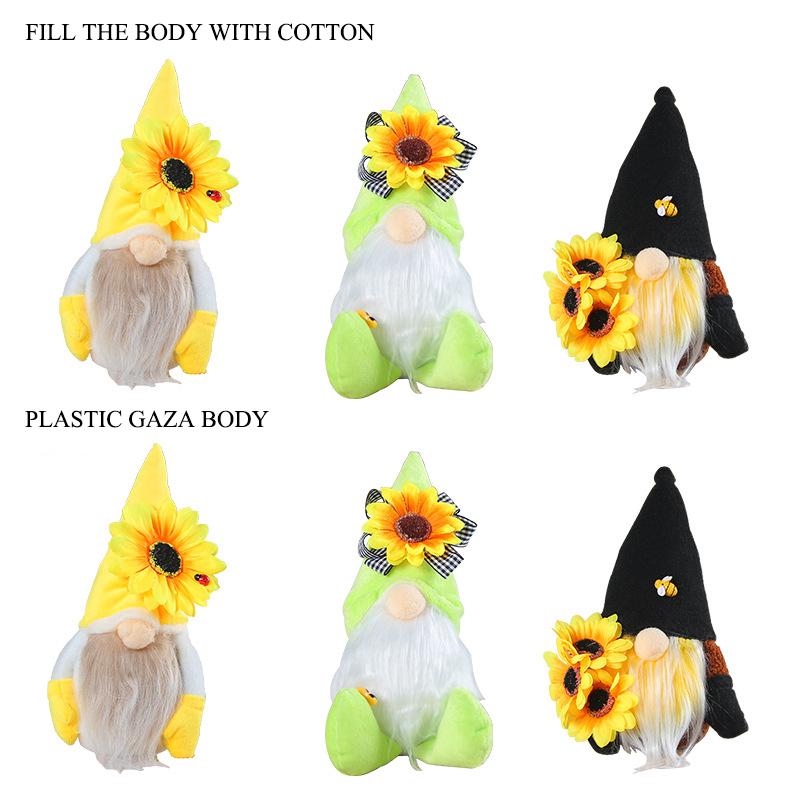 2024 New Bee Festival Faceless Doll Dwarf Cute Sunflower Bee Goblin Autumn Doll Ornament