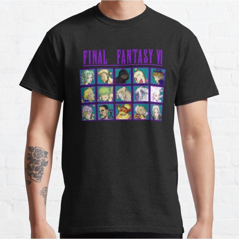 Final Fantasy Heroes Gift t shirt for RPG gamer 100 cotton printed tee Mens Short Sleeve Graphic Clothes All size tops S6XL