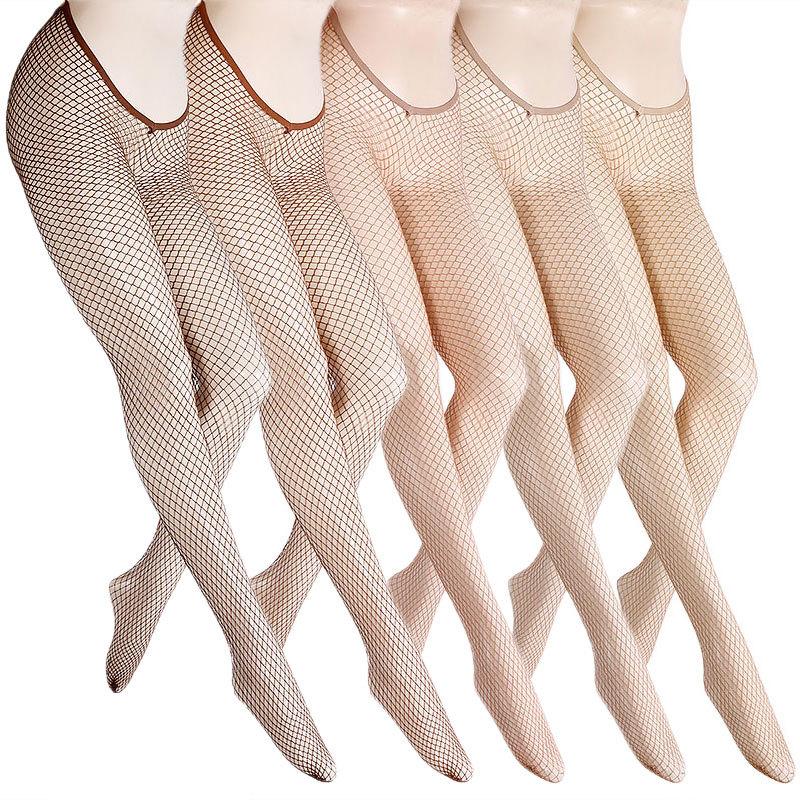 Extra Large Skin Tone V Cut Carnival Glitter Jacquard Opaque Thin Fishnet Seamless Breathable Stockings Women Sexy Sparkly