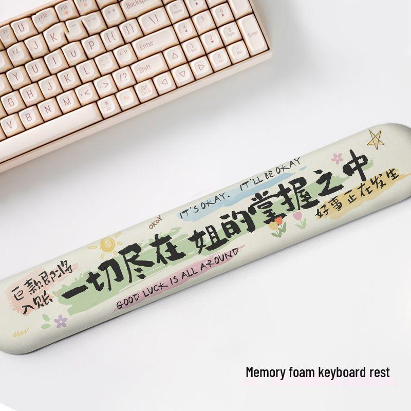 Memory Foam Wrist Rest Mouse Pad with Non-Slip Base and Inspiring Slogan - Office Essential, Customizable Logo