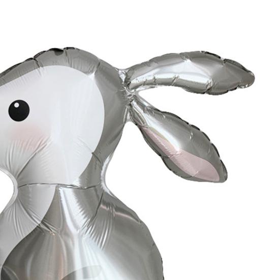 3Pcs Rabbit Balloon Cartoon Animal Long Ears Inflatable Aluminum Foil Happy