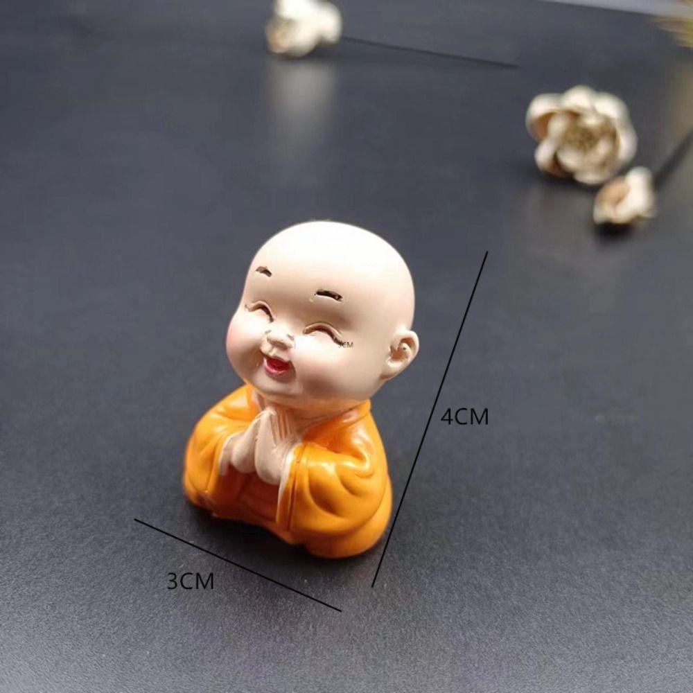 DIY Mini Buddha Figurine Cute Small Monk Sculpture Buddha Ornaments  Car Decoration