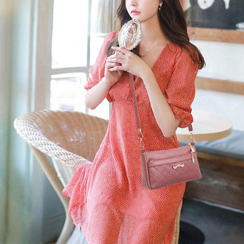 Модная женская сумка из искусственной кожи с бантом, маленькая сумка через плечо, сумка через плечо высокого качества