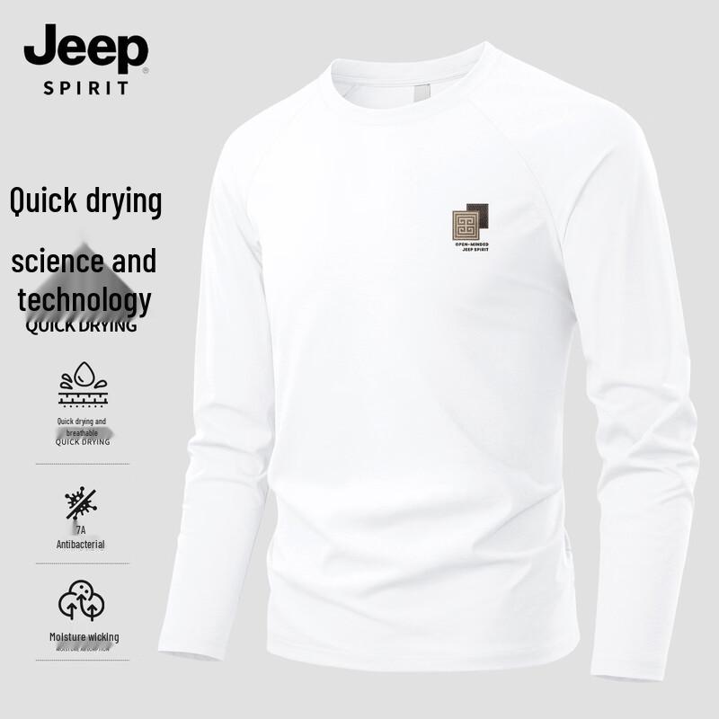 Мужская спортивная футболка JEEP SPIRIT с длинным рукавом, быстросохнущая