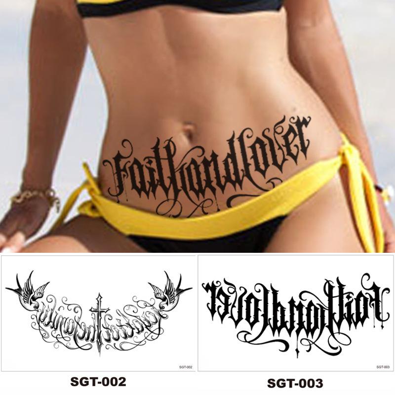 Тату-наклейка на грудь с трехсторонним Буддой и цветком дракона через плечо, новая полудоспешная буквенная тату-наклейка против пота