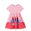 Юбка для девочек, летняя детская одежда, трикотажное платье с короткими рукавами и круглым вырезом, милое платье для девочек
